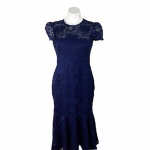 Gal Meets Glam Eve Illusion Lace Ruffle Hem